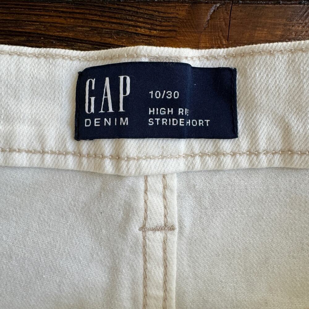 Gap High Rise Stride Shorts Size 10 / 30 Off White Denim NEW NWT Flat Front - Picture 6 of 10